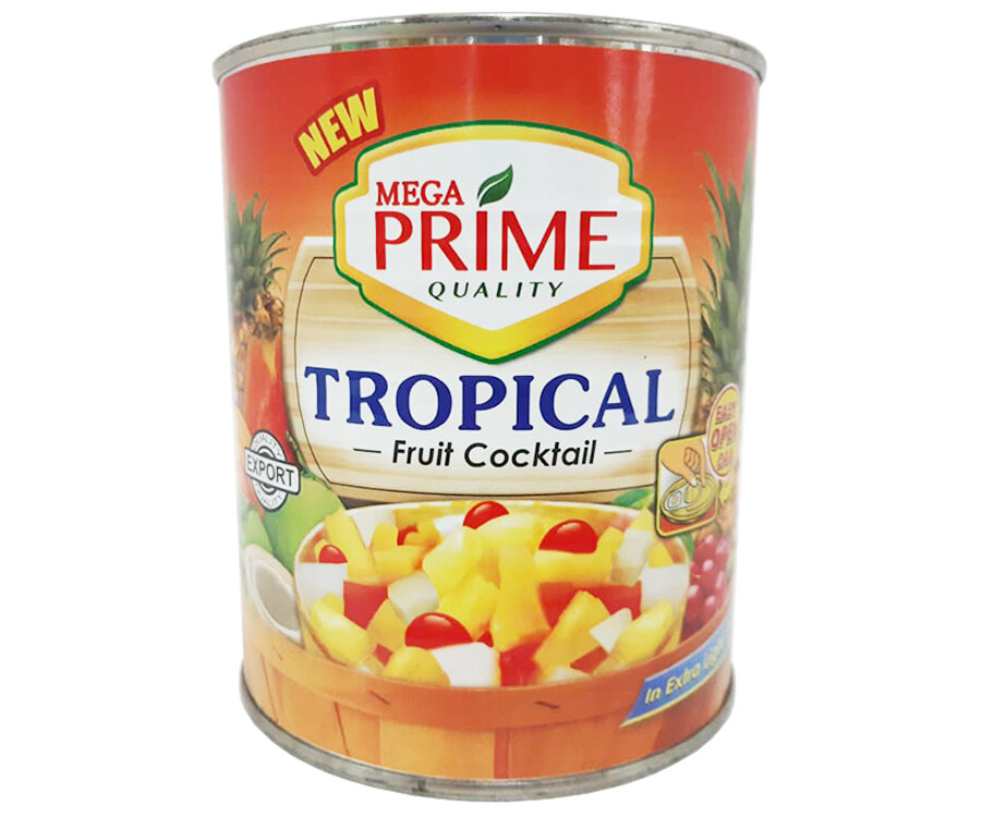 Mega Prime Tropical Fruit Cocktail in Extra Light Syrup 822g