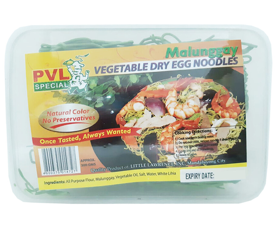 PVL Special Malunggay Vegetable Dry Egg Noodles 300g