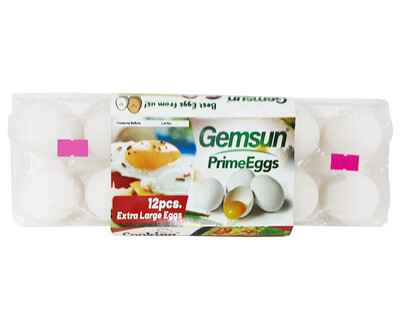 Gemsun Prime Eggs Extra Large Eggs 12 Pieces