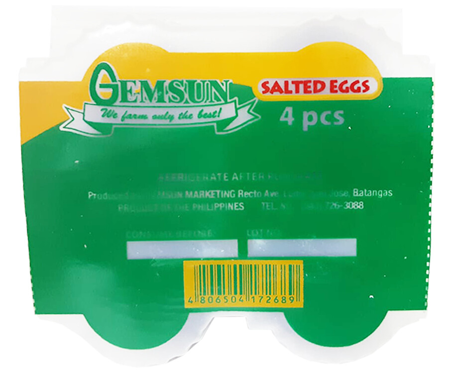 Gemsun Salted Eggs 4 Pieces