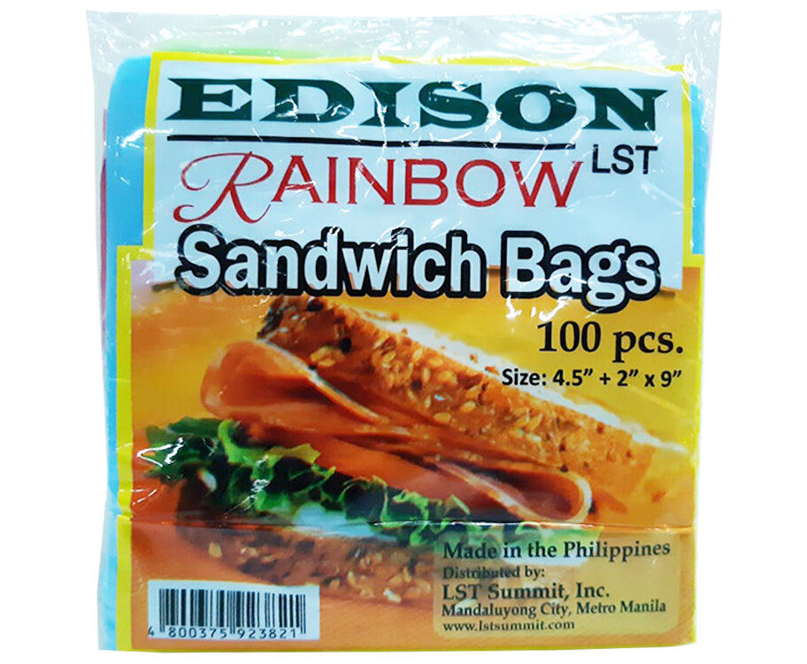 Edison Rainbow Sandwich Bags 100 Pieces
