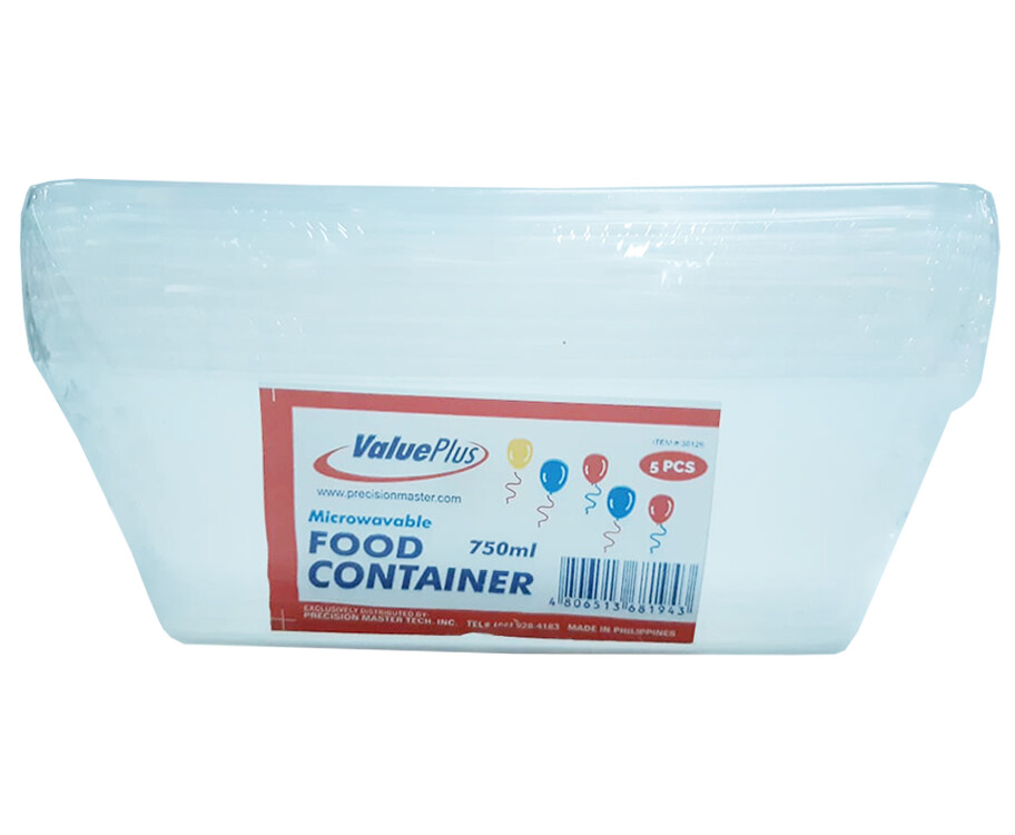 ValuePlus Microwavable Food Container 5 Pieces 750mL