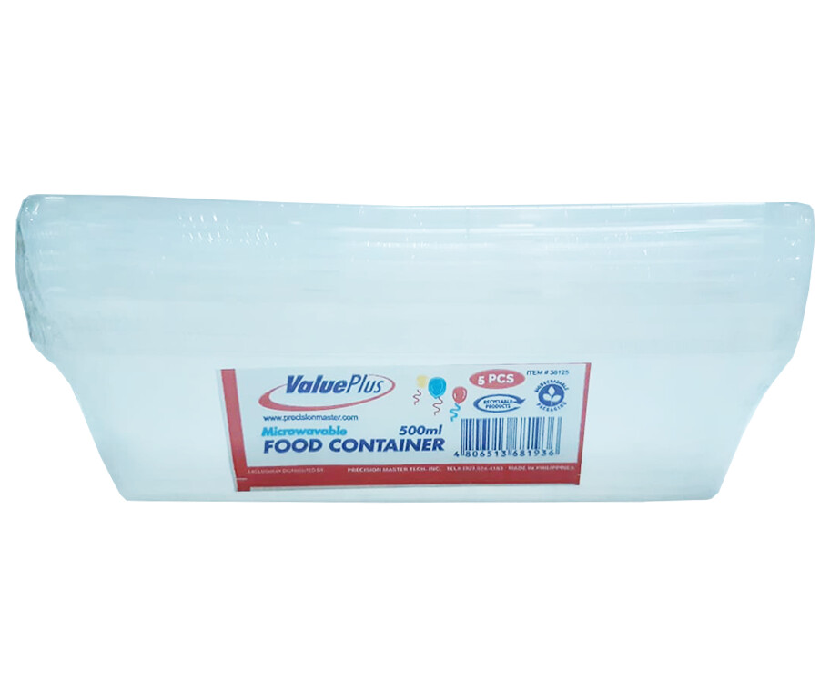 ValuePlus Microwavable Food Container 5 Pieces 500mL