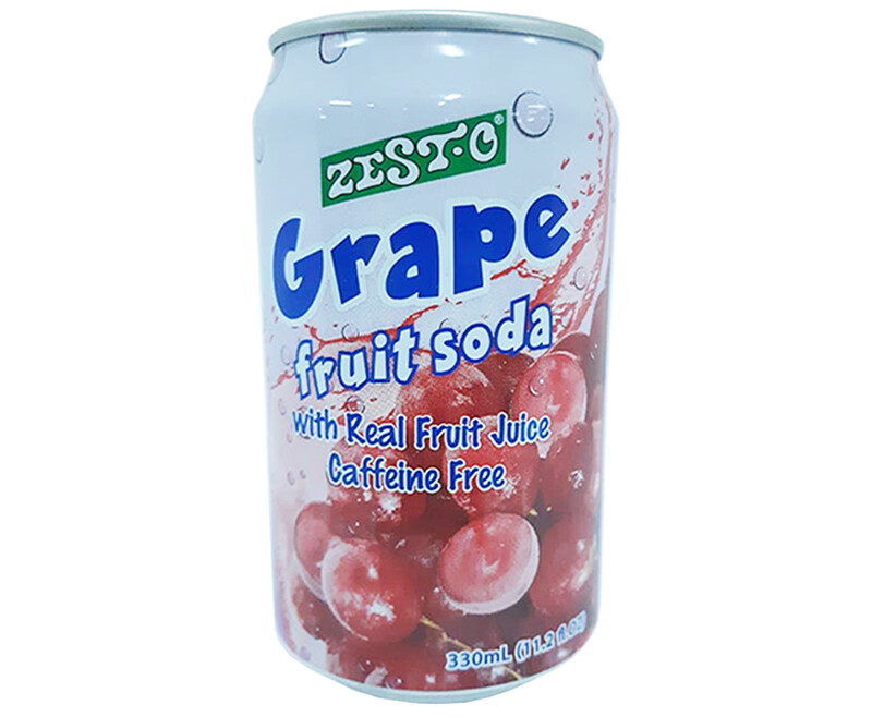 Zesto Grape Fruit Soda With Real Fruit Juice 330mL