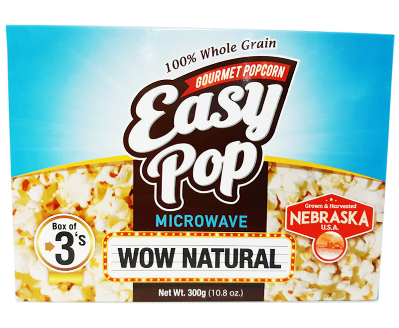 Easy Pop Gourmet Popcorn Microwave Wow Natural 300g