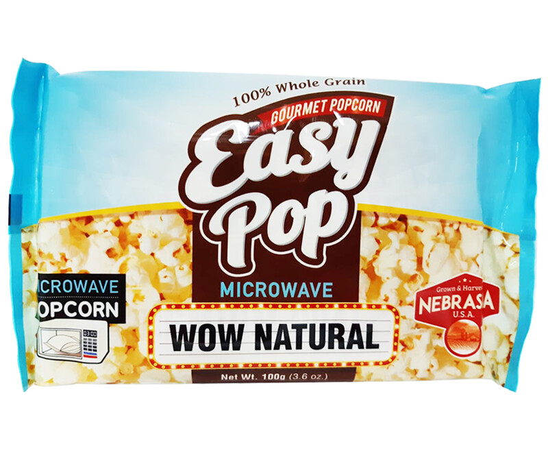 Easy Pop Gourmet Popcorn Microwave Wow Natural 100g