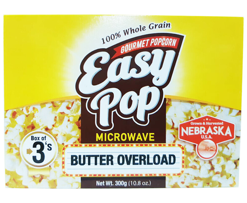 Easy Pop Gourmet Popcorn Microwave Butter Overload 300g
