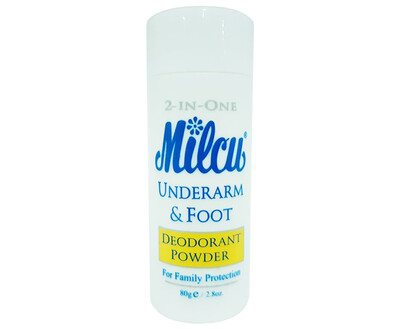 Milcu 2-in-One Underarm & Foot Deodorant Powder 80g