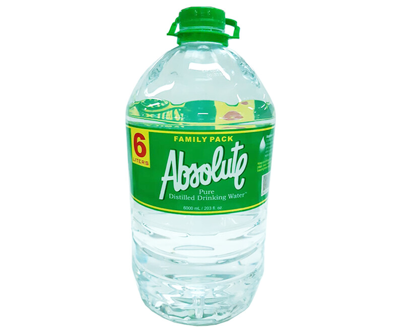 Absolute Pure Distilled Drinking Water Family Pack 6L