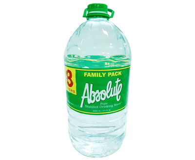 Absolute Pure Distilled Drinking Water Family Pack 8L