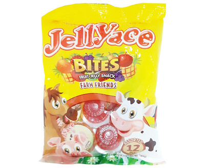 Jellyace Bites Fruit Jelly Snack Farm Friends Assorted (12 Packs x 12g)