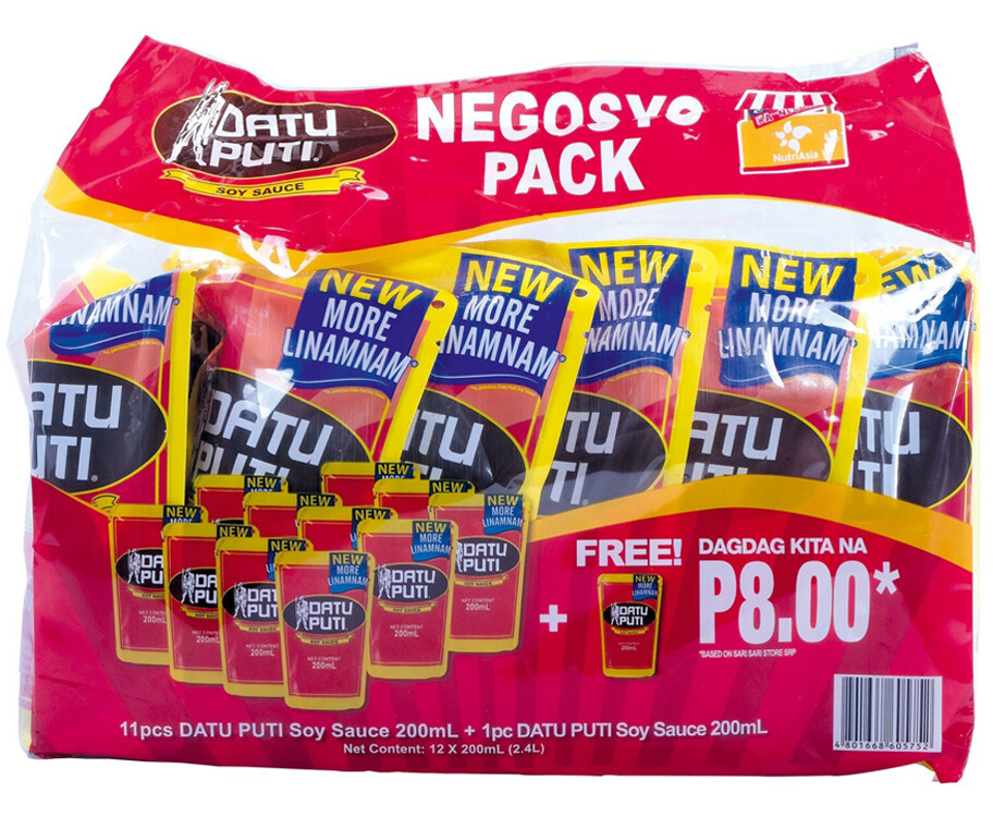 Datu Puti Soy Sauce Negosyo Pack (11+1 Packs x 200mL)