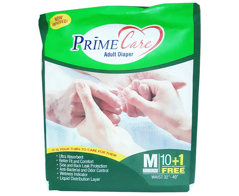 Prime Care Adult Diaper Medium 10+1 Free Pads