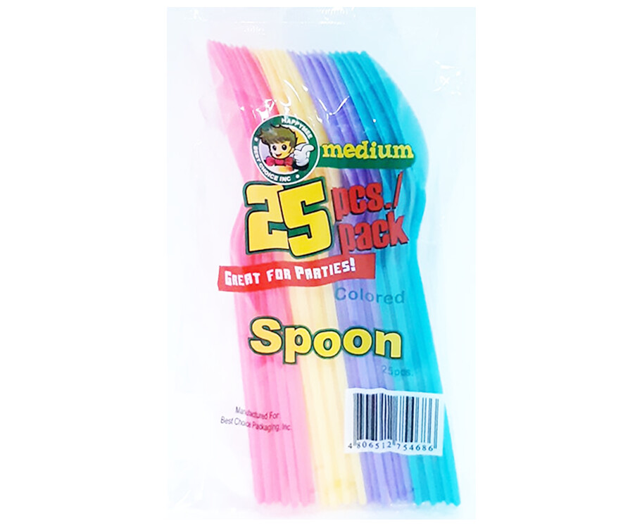 HappyBee Medium Colored Spoon 25 Pieces