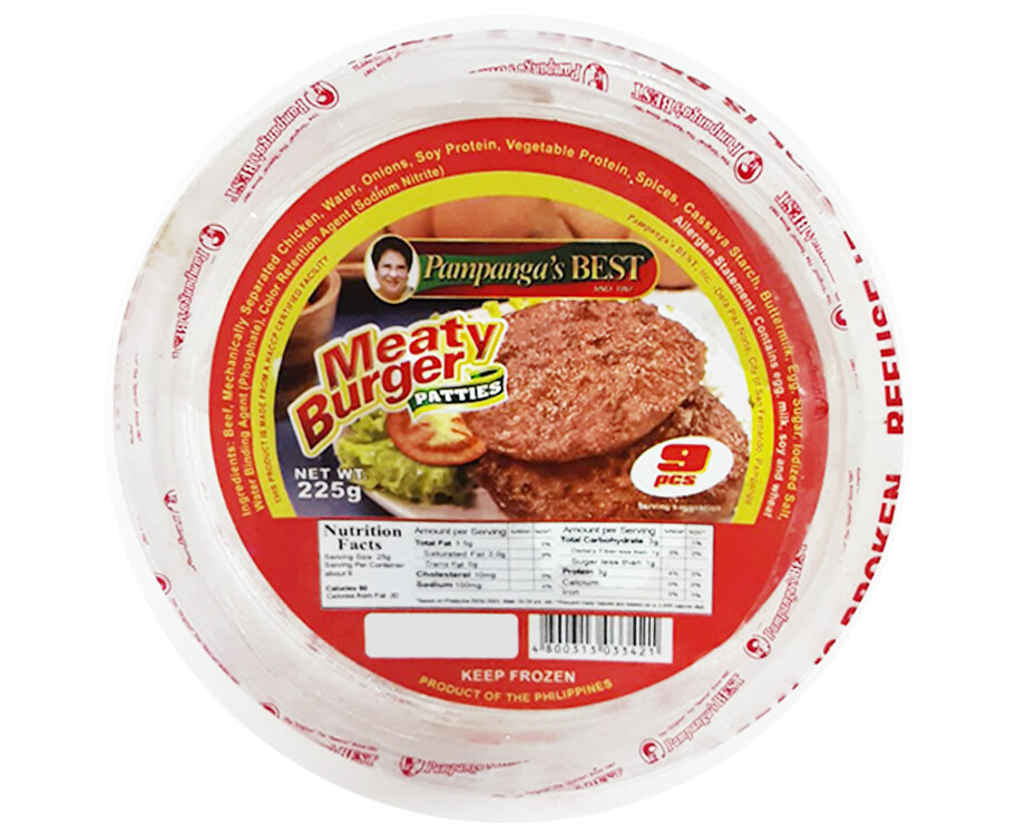 Pampanga's Best Meaty Burger Patties 9 Pieces 225g