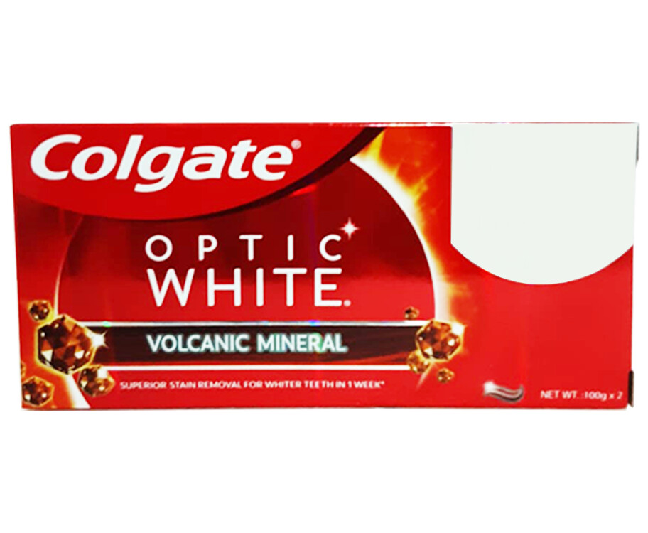 Colgate Optic White Volcanic Mineral Twin Pack (2 Packs x 100g)