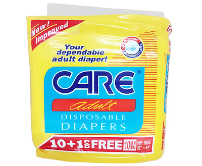 Care Adult Disposable Diapers Medium 10+1 Pads