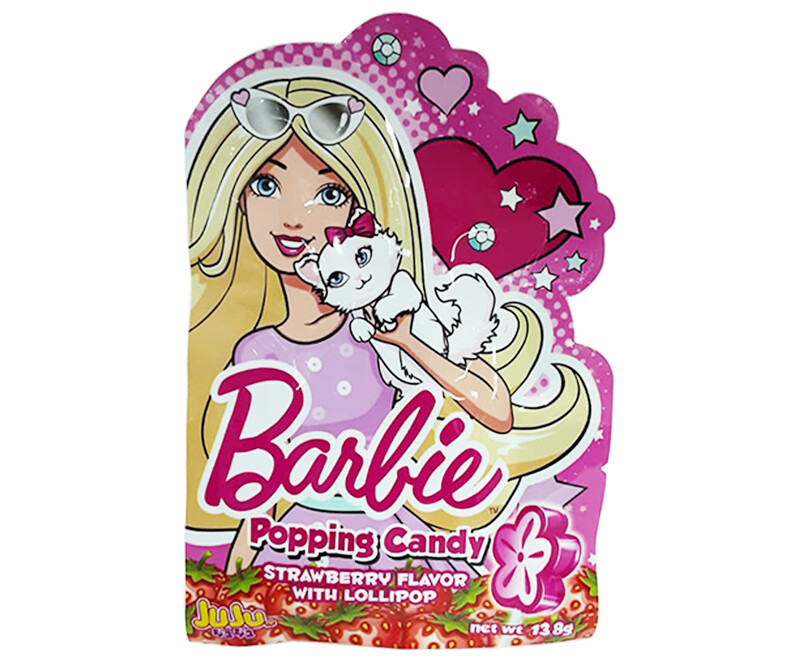 Barbie Popping Candy Strawberry Flavor with Lollipop 13.8g