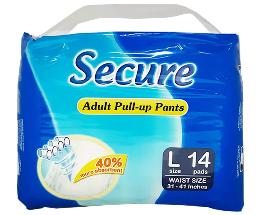 Secure Adult Pull-up Pants Large 14 Pads