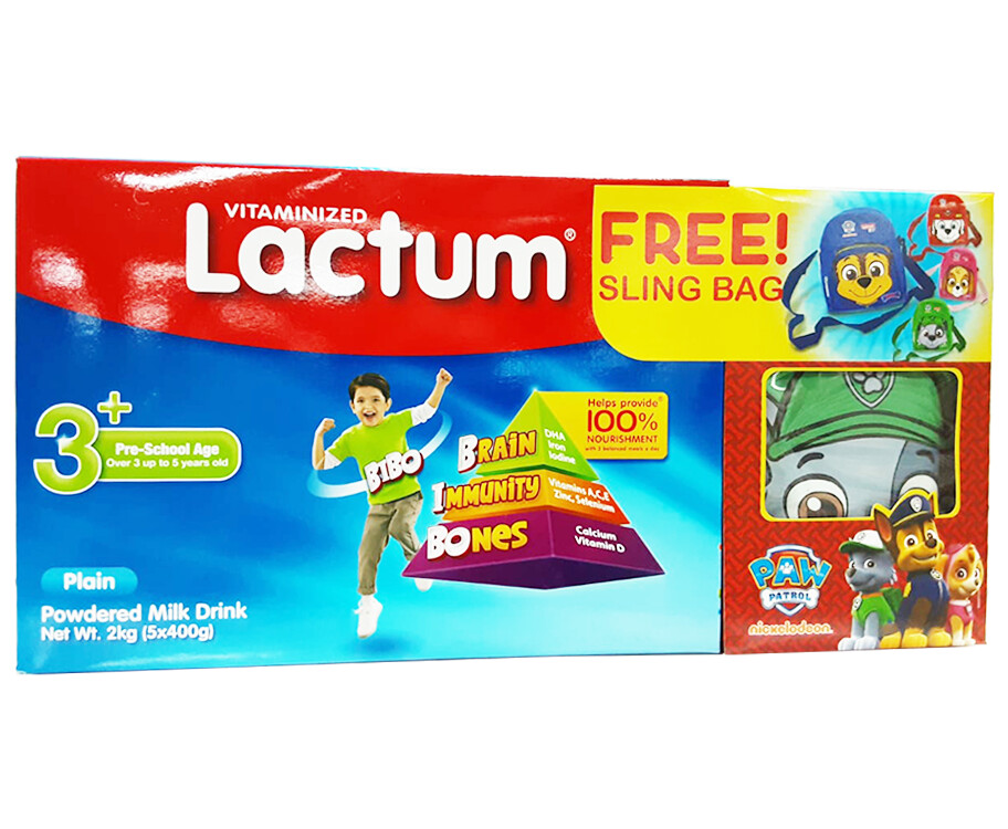 Lactum Vitaminized Plain Powdered Milk Drink 3+ Pre-School Age 2kg (5 Packs x 400g)