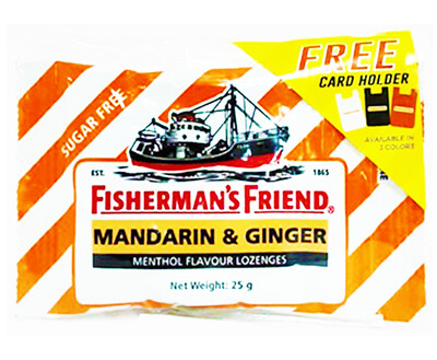 Fisherman's Friend Mandarin & Ginger Menthol Flavour Lozenges Sugar Free 25g