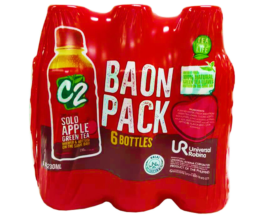 C2 Solo Apple Green Tea Baon Pack (6 Packs x 230mL)