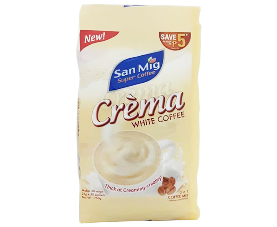San Mig Crèma White Coffee 3-in-1 Coffee Mix (30 Sachets x 25g)