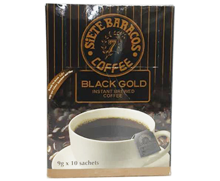 Siete Baracos Coffee Black Gold Instant Brewed Coffee (10 Sachets x 9g)