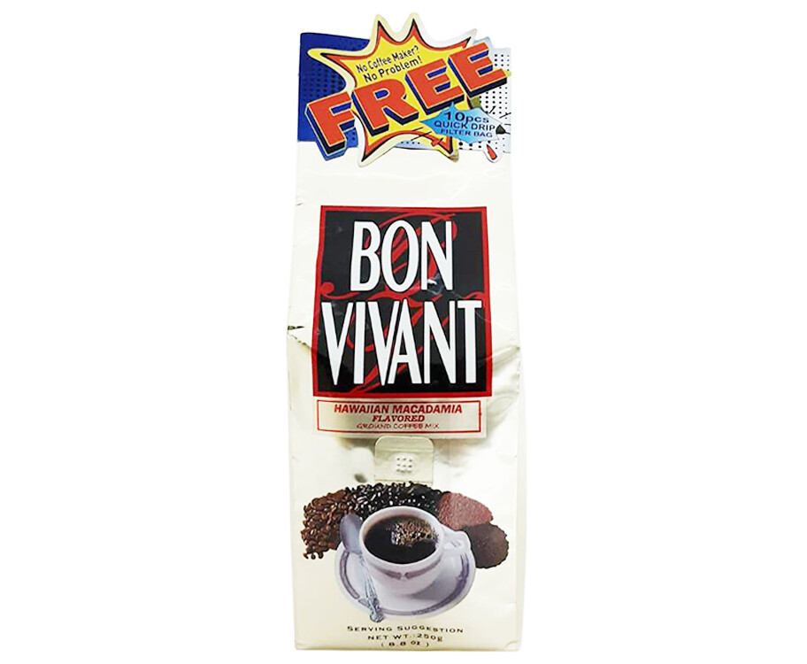 Bon Vivant Hawaiian Macadamia Flavored Ground Coffee Mix 8.8oz (250g)