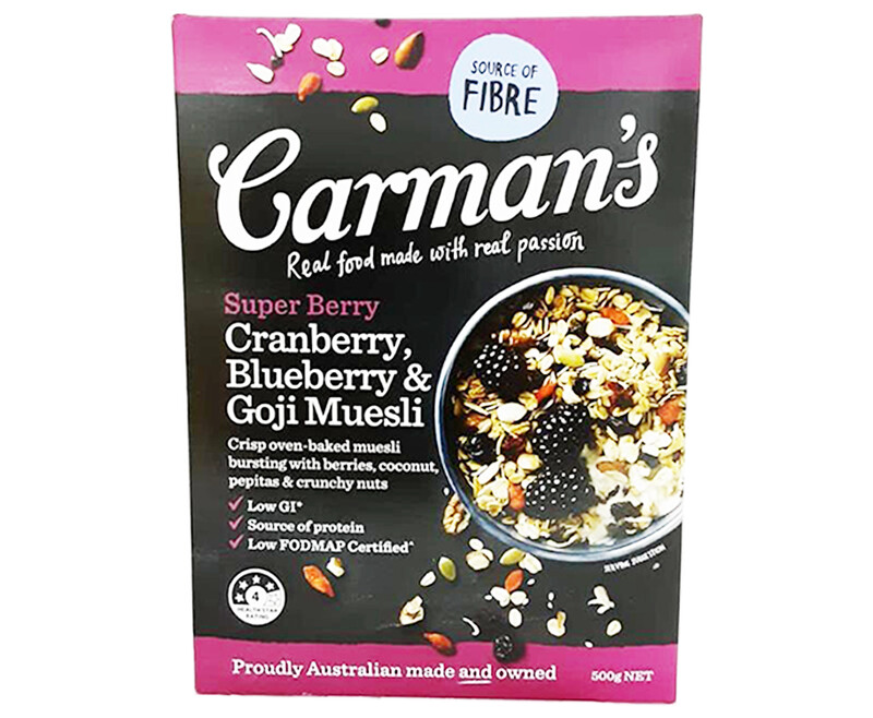 Carman&#39;s Super Berry Cranberry, Blueberry &amp; Goji Muesli 500g