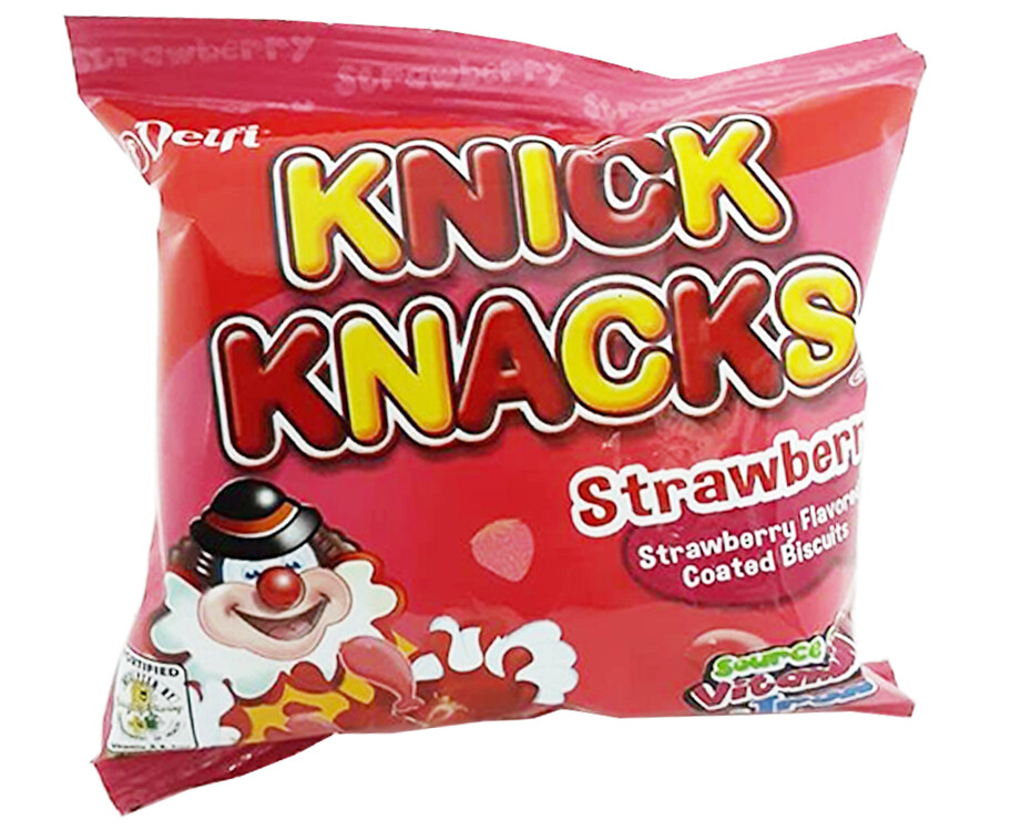 Delfi Knick Knacks Strawberry Flavored Coated Biscuits 21g