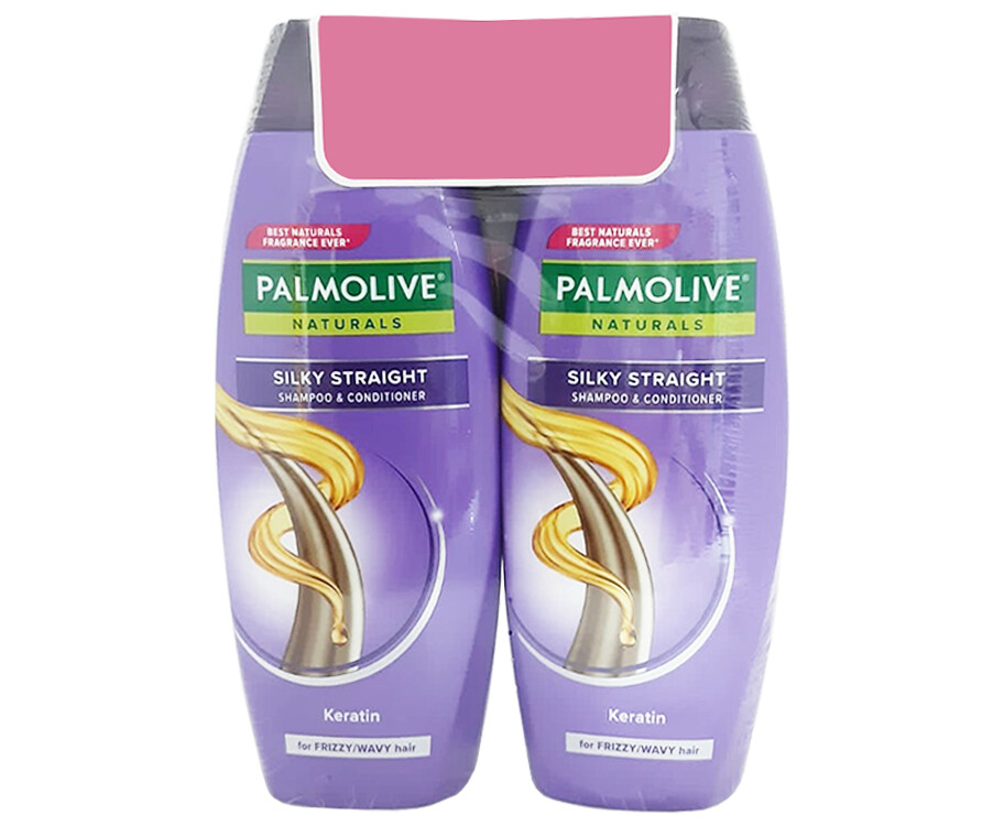 Palmolive Naturals Silky Straight Shampoo &amp; Conditioner Keratin (2 Packs x 400mL)
