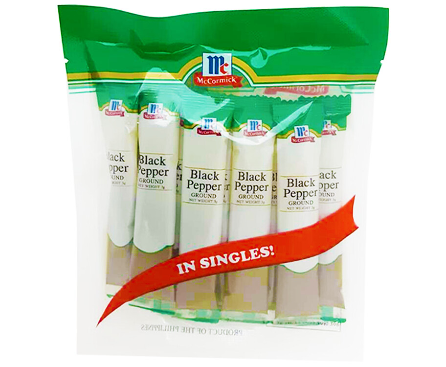 McCormick Black Pepper Ground In Singles (12 Packs x 3g)