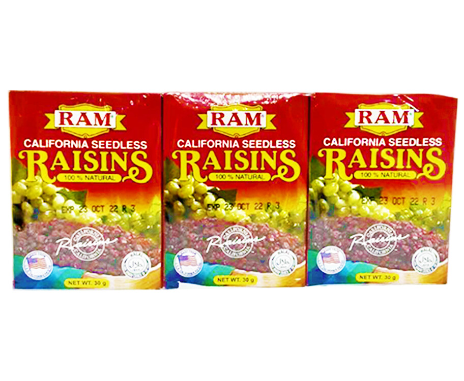 RAM California Seedless Raisins (6 Packs x 30g)