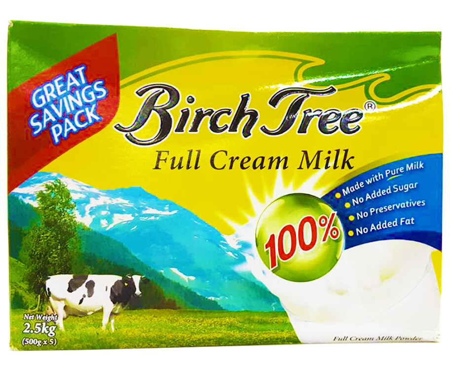 Birch Tree Full Cream Milk Great Savings Pack (5 Packs x 500g) 2.5kg