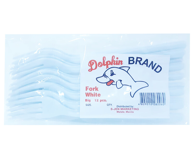 Dolphin Brand Fork White Big 12 Pieces
