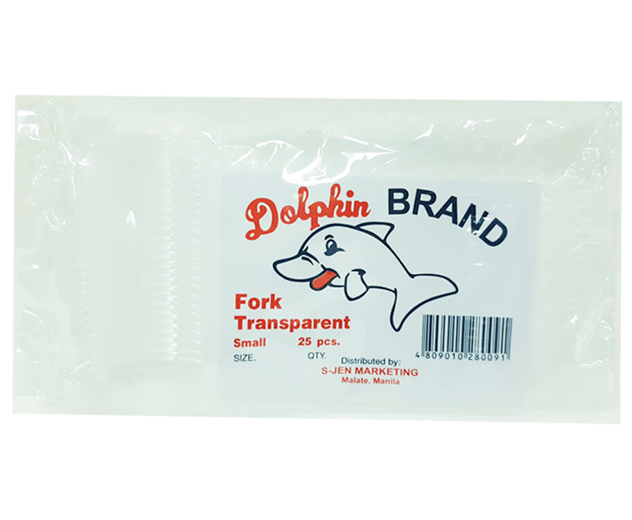 Dolphin Brand Fork Transparent Small 25 Pieces