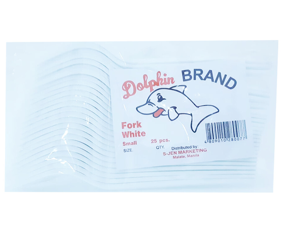Dolphin Brand Fork White Small 25 Pieces