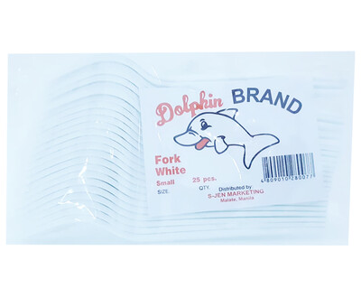 Dolphin Brand Fork White Small 25 Pieces