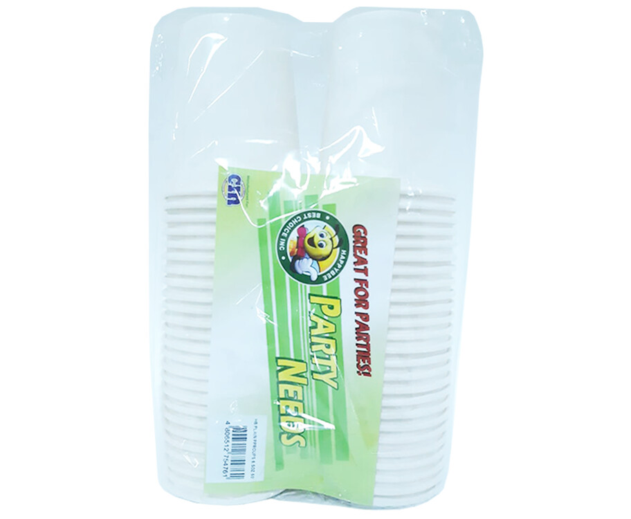 HappyBee Party Needs Plain Paper Cups 6.5oz 50 Pieces