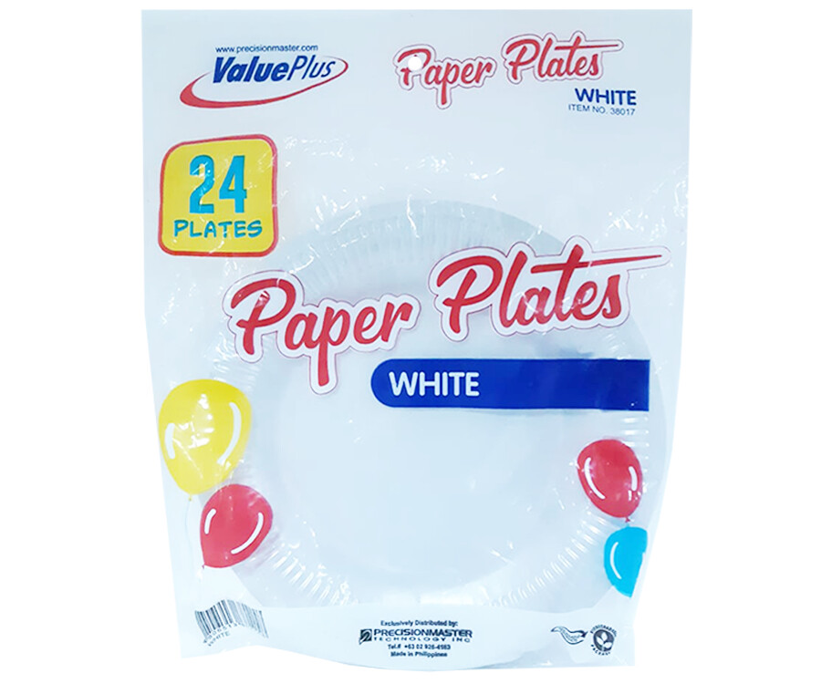 ValuePlus Paper Plates White 24 Plates