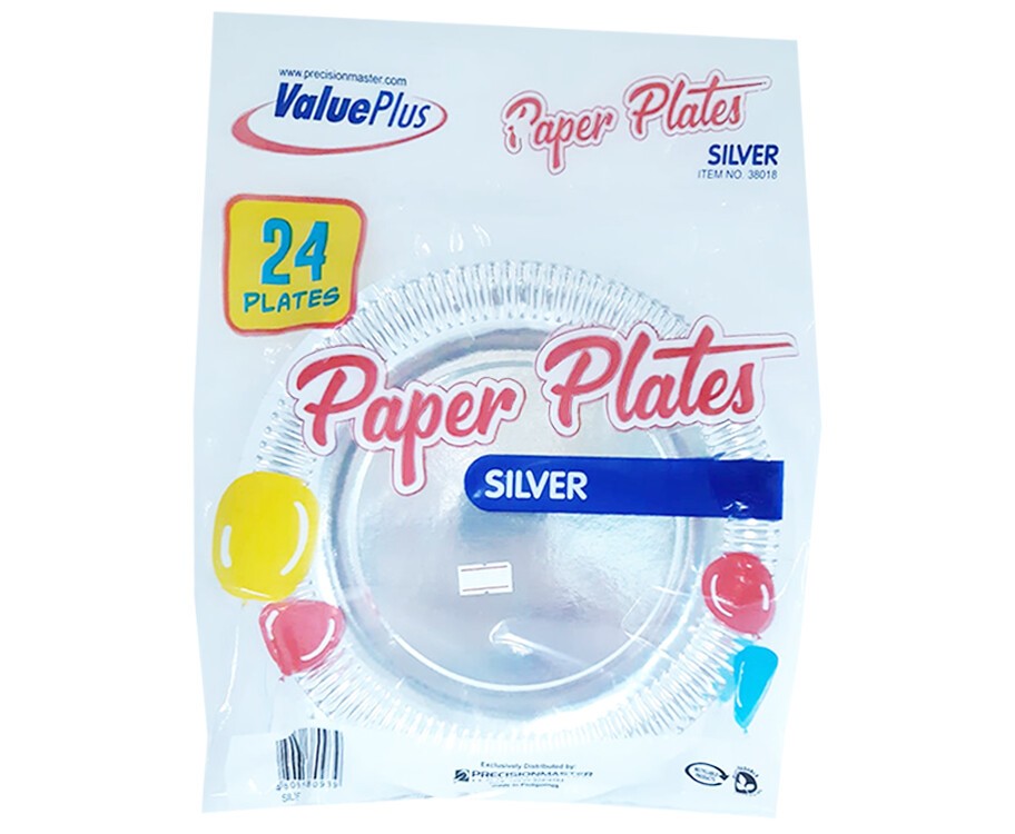 ValuePlus Paper Plates Silver 24 Plates