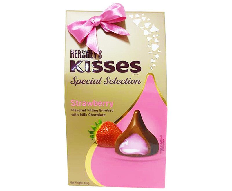 Hershey&#39;s Kisses Special Selection Strawberry Flavored Filling Enrobed with Milk Chocolate 135g