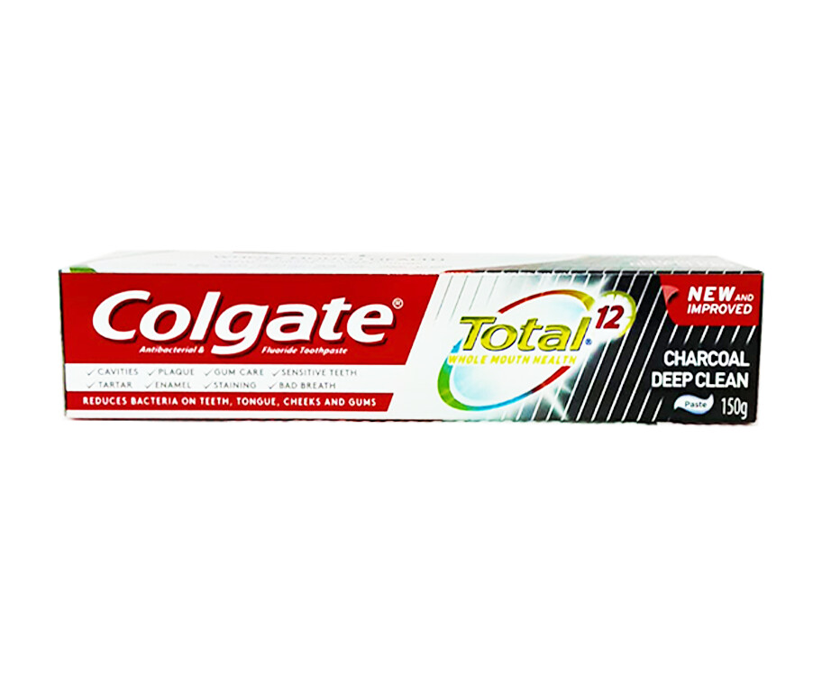 Colgate Antibacterial &amp; Fluoride Toothpaste Total 12 Charcoal Deep Clean 150g