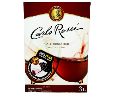 Carlo Rossi California Red Smooth Red Wine with Free Easy-Pour Spout 3L