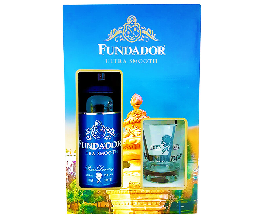Fundador Ultra Smooth Spirit Drink 1L + Shot Glass