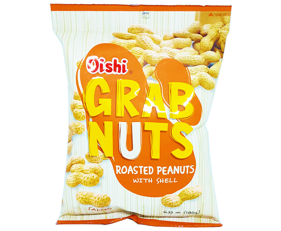 Oishi Grab Nuts Roasted Peanuts With Shell Salted 180g