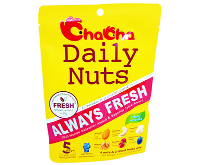 ChaCha Daily Nuts 4 Nuts & 2 Dried Fruits Mix (5 Packs x 23g)