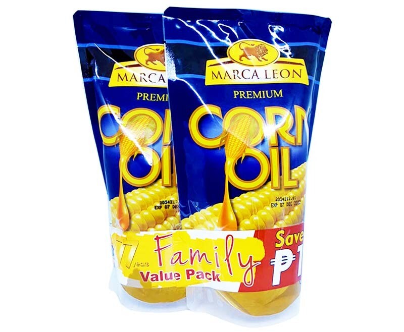 Marca Leon Premium Corn Oil Refill Family Value Pack (2 Packs x 1L)