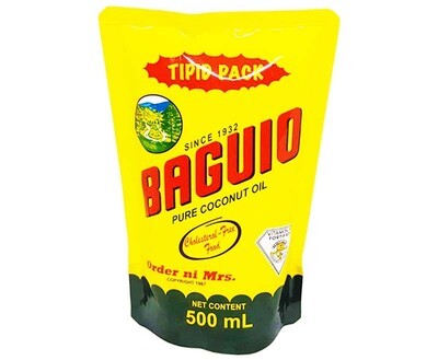 Baguio Pure Coconut Oil Refill Tipid Pack 500mL